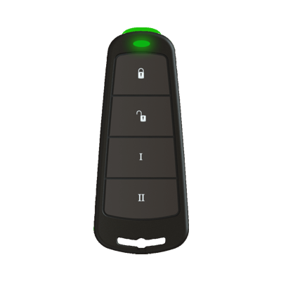 Pyronix: KEYFOB-WE, Two Way Wireless Keyfob, 4 Buttons, 8 Functions, ITM001255