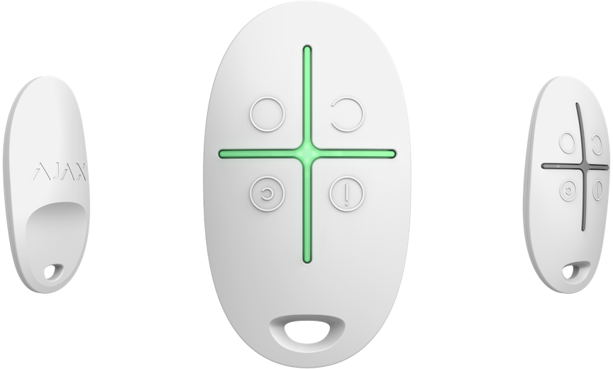 Ajax: SpaceControl(WHITE), Key Fob for Security Modes, Panic Button, White, Up to 1300m